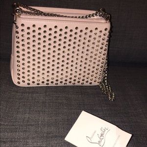 Christian Louboutin pink bag with silver studs